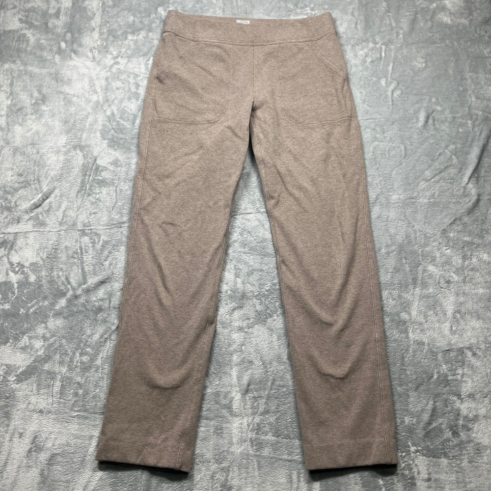 Duluth Trading Co Knit Pants Women M x 31 Brown Cotton Spandex Straight Leg‎